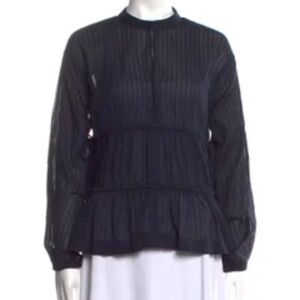Derek Lam Mock Neck Long Sleeve Blouse